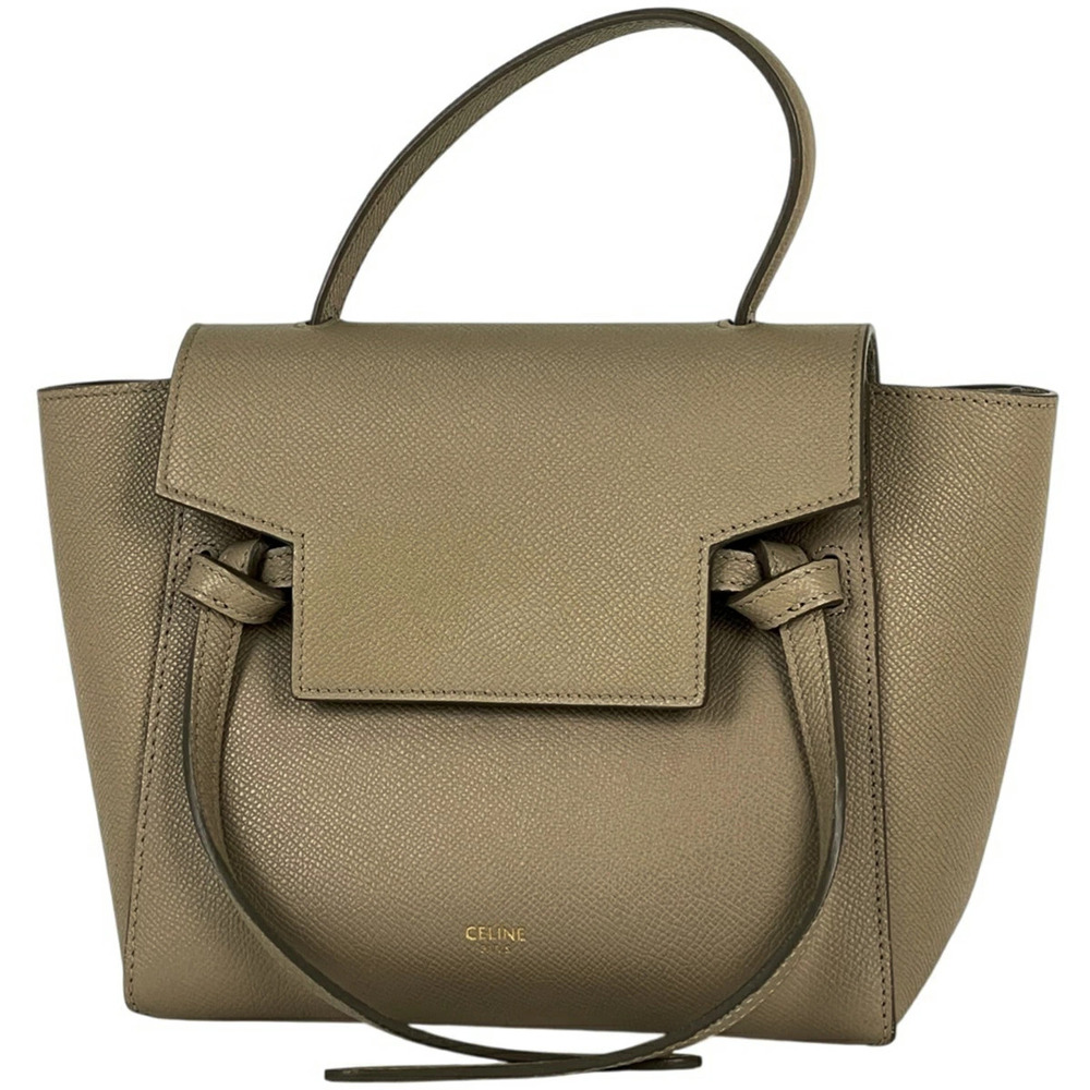 Celine Belt Bag Shoulder Handbag Leather Beige